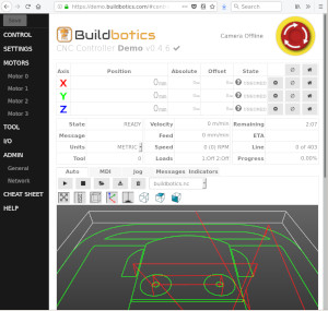 A view of the Buildbotics Web interface
