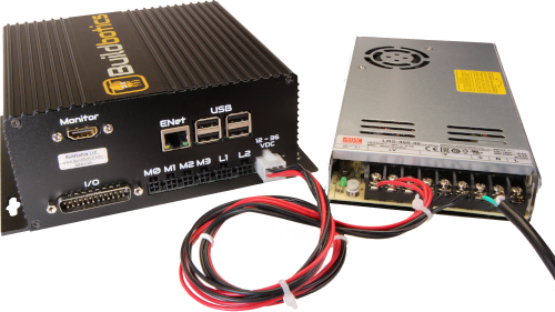 The Buildbotics CNC controller with an LRS-350-36 power supply.